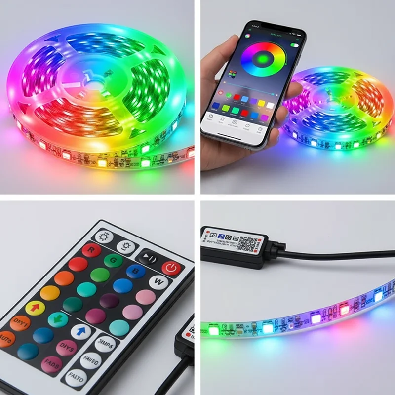 18 LED Strip Lights 5050 RGB USB Color Changing Flexible Lamp Tape with APP Control for Room Decoration TV Backlight