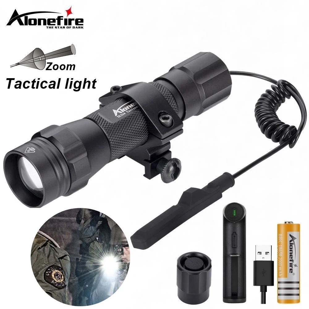 Alonefire High Power Zooming LED Flashlight Powerful Tactical Light Outdoor Hunting Camping Fishing Hiking Travel Mounts Torch