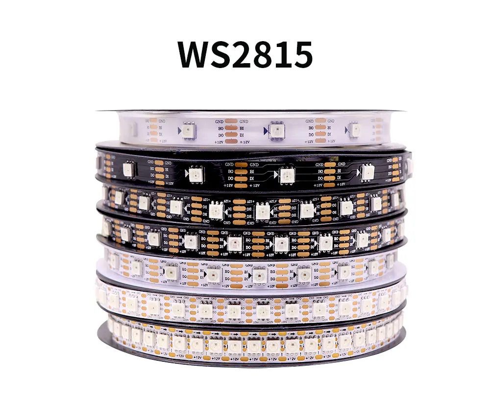 5V/12V SPI Color LED WS2811 WS2812 WS2815 WS2813 Addressable Programmable LED Light Strips For Colorful Light WHITE/BLACK PCB 5V