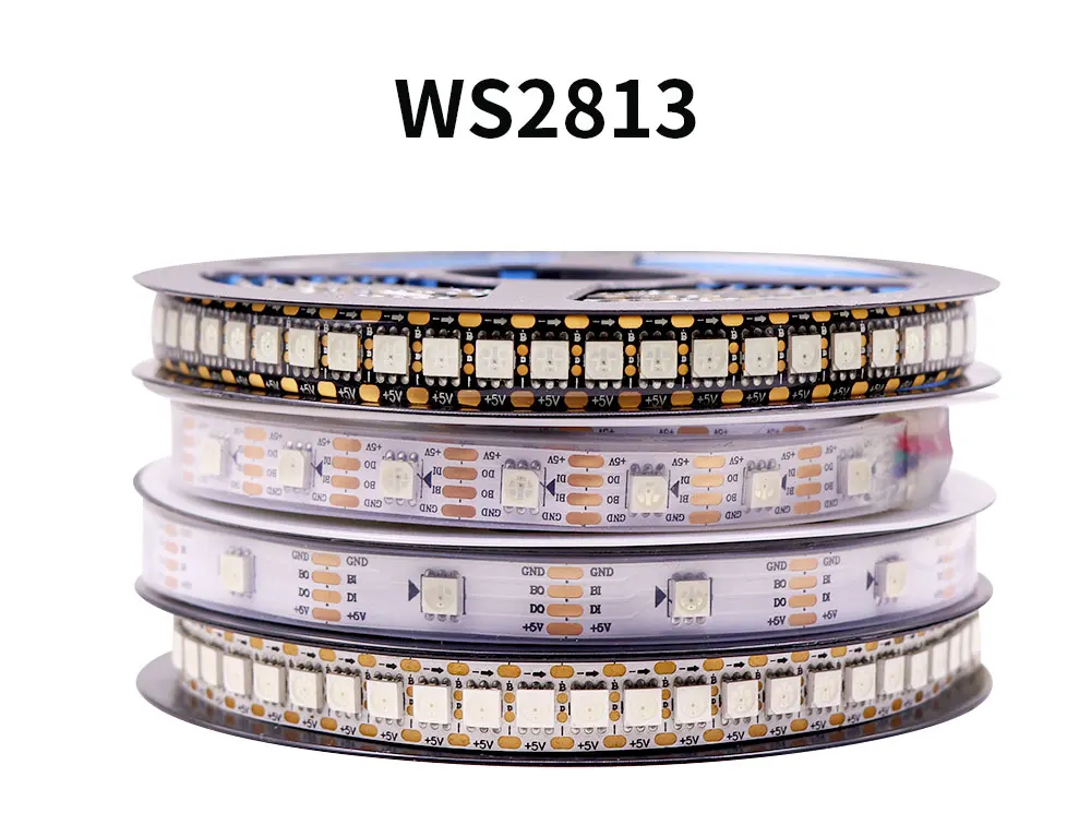 5V/12V SPI Color LED WS2811 WS2812 WS2815 WS2813 Addressable Programmable LED Light Strips For Colorful Light WHITE/BLACK PCB 5V