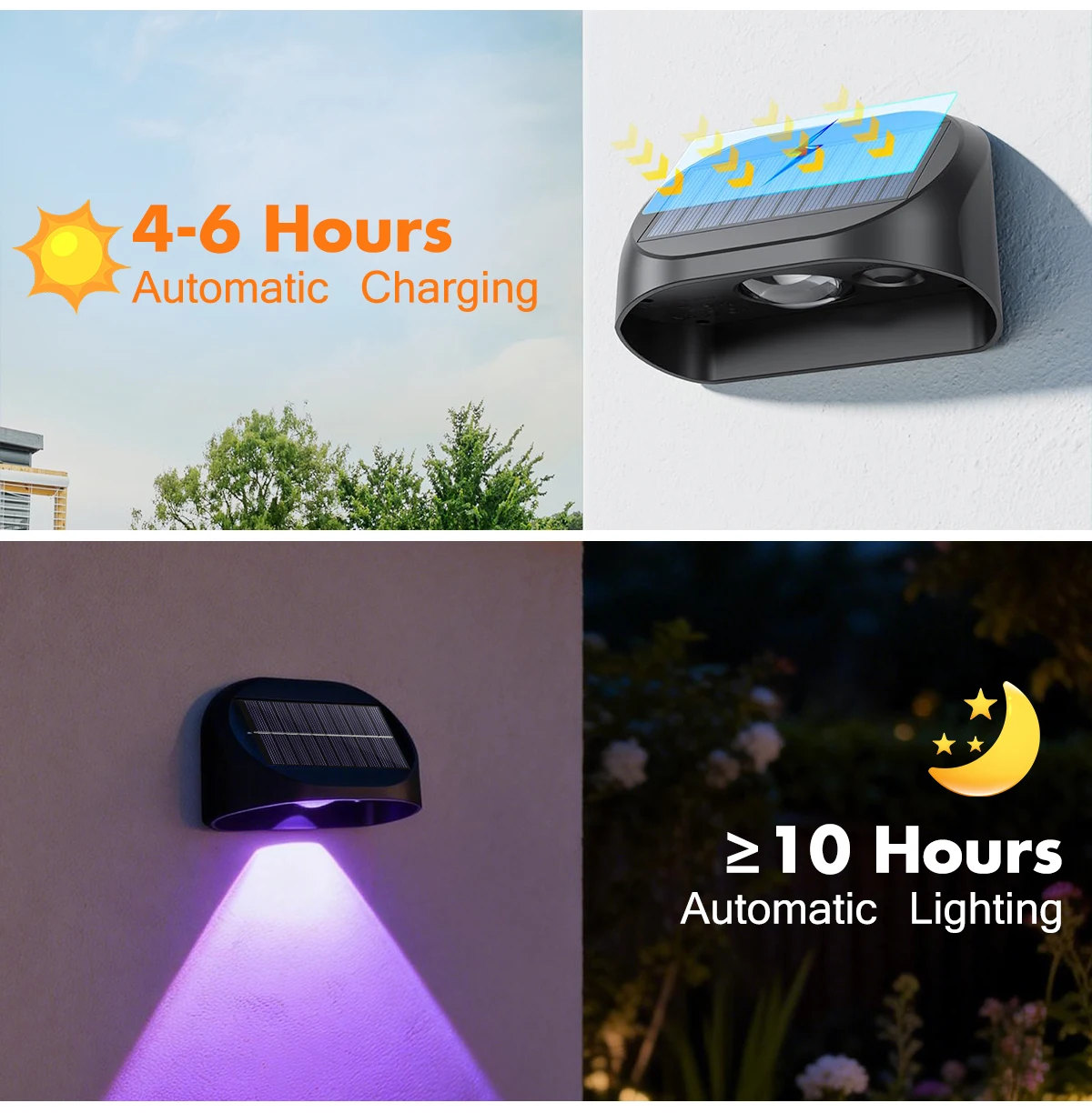 Solar Wall Lamp Garden Light Solar House Number Decor Light IP65 Waterproof Auto On/Off RGB Modes For Fence Yard Step Outdoor