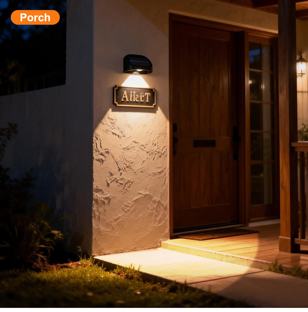 Solar Wall Lamp Garden Light Solar House Number Decor Light IP65 Waterproof Auto On/Off RGB Modes For Fence Yard Step Outdoor