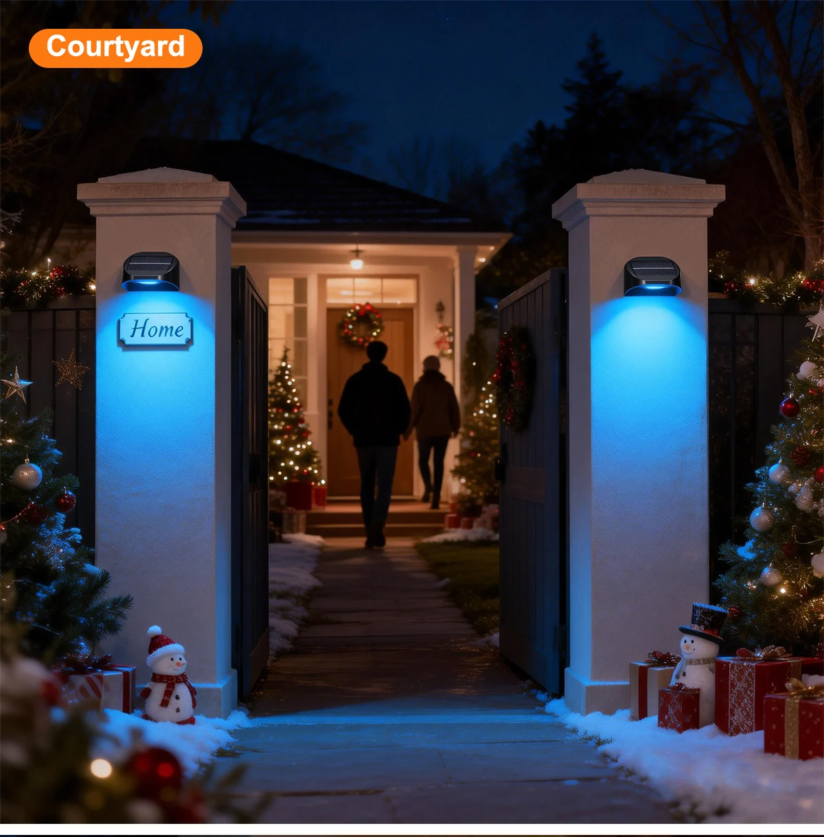 Solar Wall Lamp Garden Light Solar House Number Decor Light IP65 Waterproof Auto On/Off RGB Modes For Fence Yard Step Outdoor