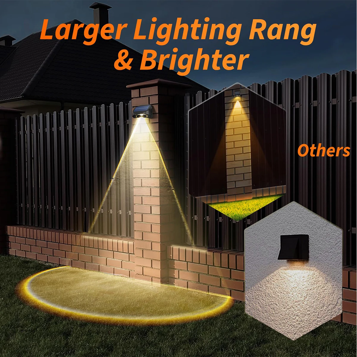 Solar Wall Lamp Garden Light Solar House Number Decor Light IP65 Waterproof Auto On/Off RGB Modes For Fence Yard Step Outdoor