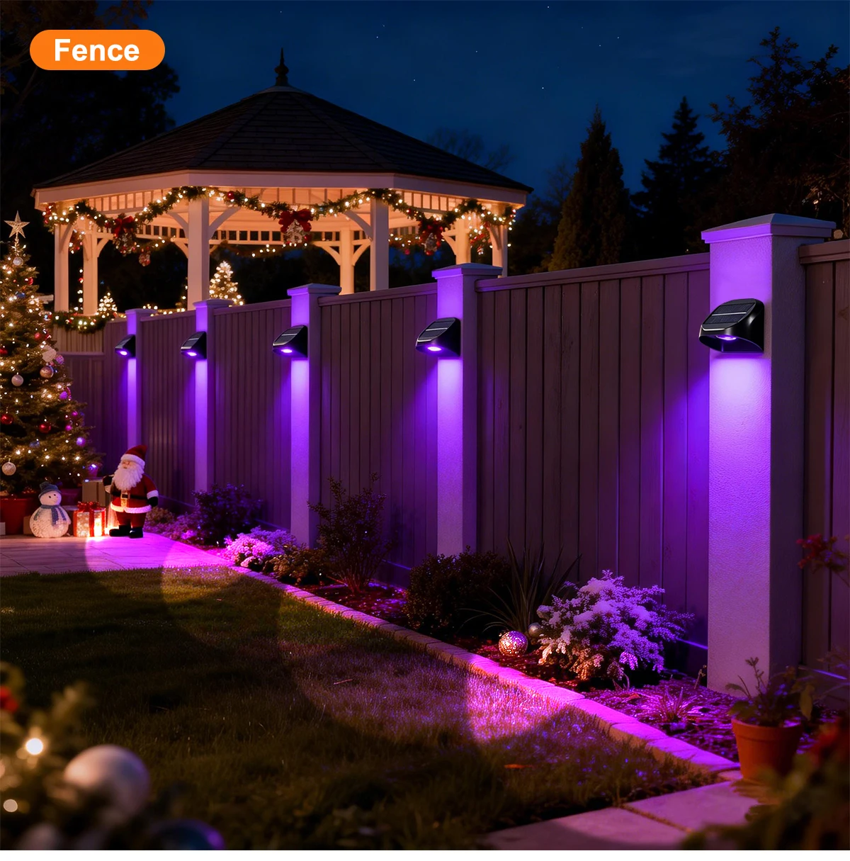 Solar Wall Lamp Garden Light Solar House Number Decor Light IP65 Waterproof Auto On/Off RGB Modes For Fence Yard Step Outdoor
