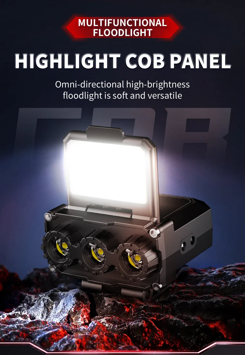 JIASHUAIXIN Headlamp special for night fishing, hat clip lamp, ultra-long battery life, ultra-lightweight outdoor sensor