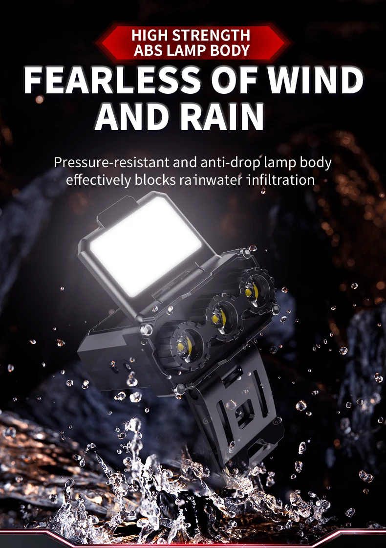JIASHUAIXIN Headlamp special for night fishing, hat clip lamp, ultra-long battery life, ultra-lightweight outdoor sensor