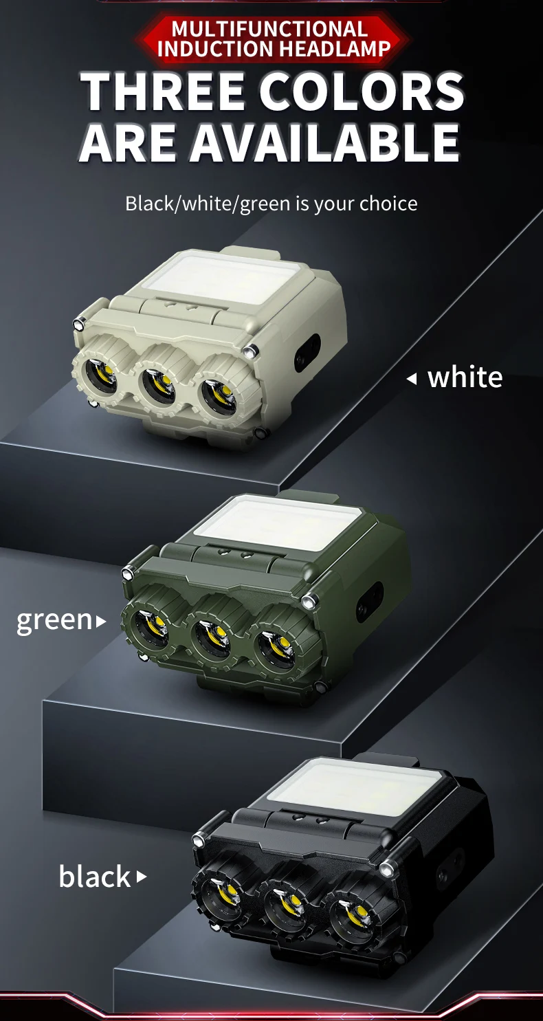 JIASHUAIXIN Headlamp special for night fishing, hat clip lamp, ultra-long battery life, ultra-lightweight outdoor sensor