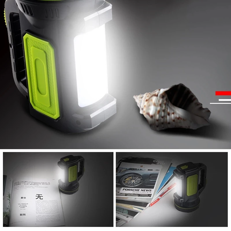 Portable Hand Lamp Rechargeable LED Strong Searchlight Flashlight 2 Lighting Modes Emergency Hiking Camping Energe Saving Torch