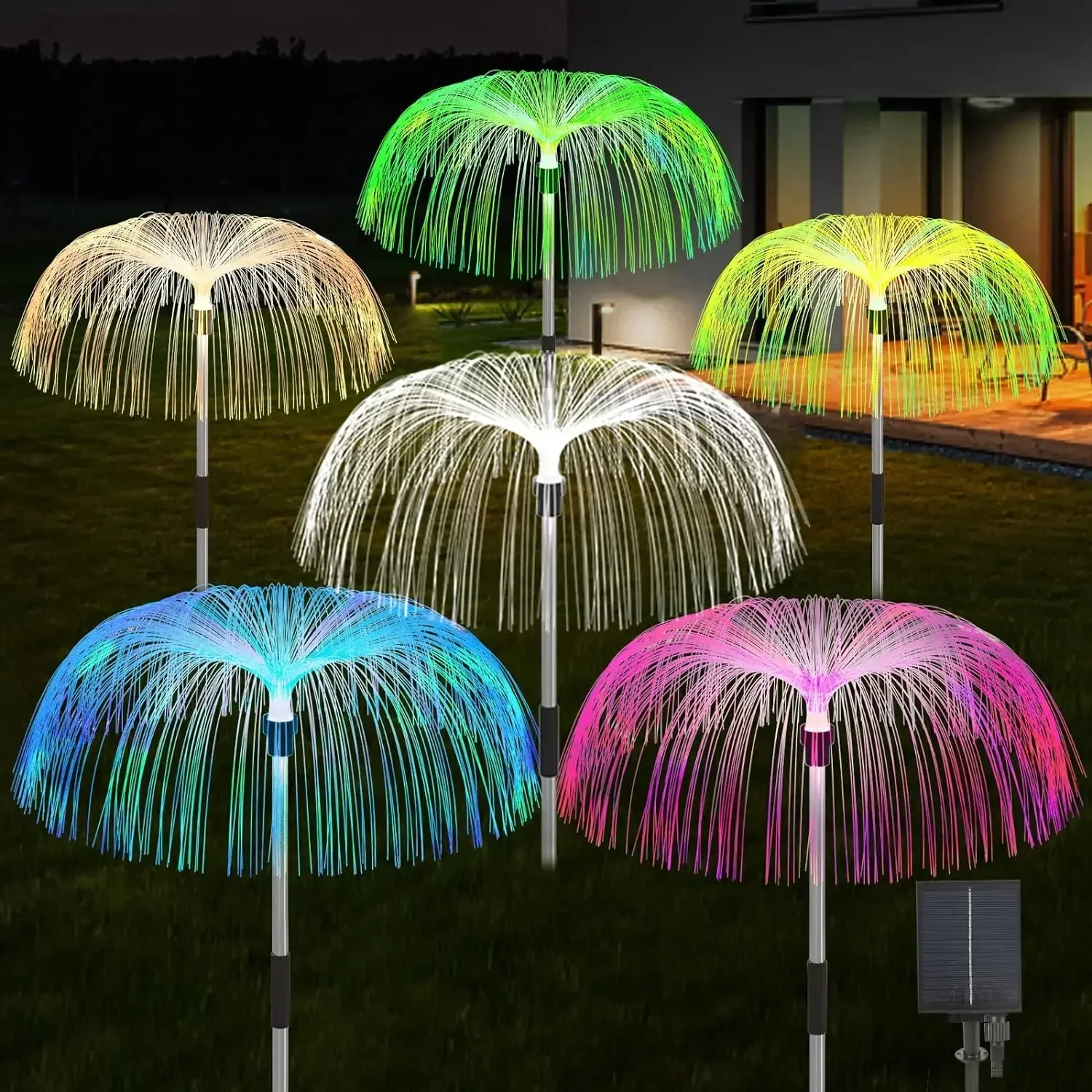 Outdoor Waterproof Yard Christmas Pathway Lawn Wedding Party Decoration Solar Power Flowers Lamp Solar Jellyfish Garden Lights