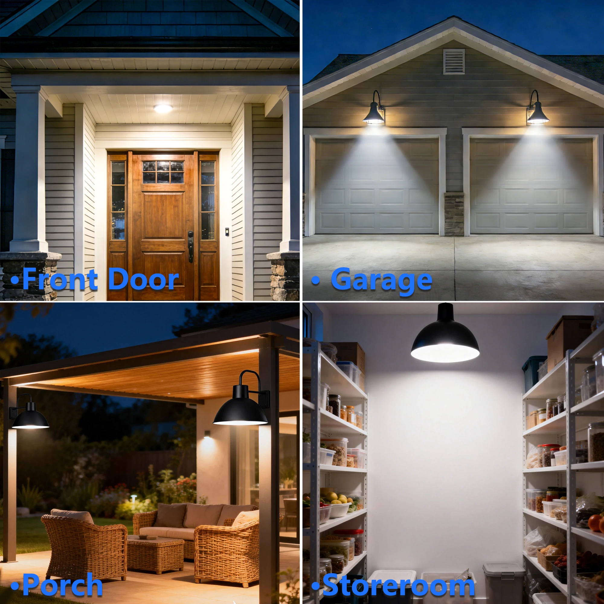 2 Pack Dusk to Dawn Light Bulbs 9W 12W Auto On Off Light Bulb Cold Warm White Motion Sensor Bulb for Garage Stairs Porch Garden