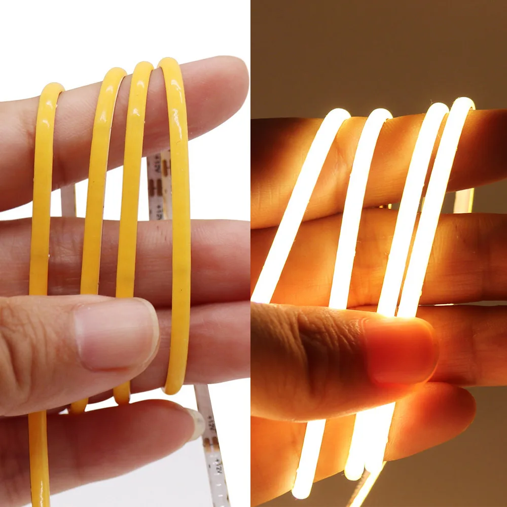 Super Thin 3MM COB LED Strip Light for Home Room Decor 400LEDs/m Flexible Tape Light Warm Cold White Ra90