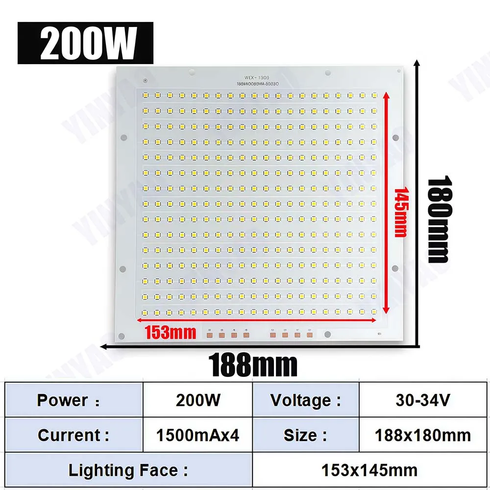 LED Chip 10W 20W 30W 50W 100W 150W 200W SMD 2835 Chip PCB DC30-32V DIY Lamp Beads LED Flood Light Outdoor Lighting Spotlight