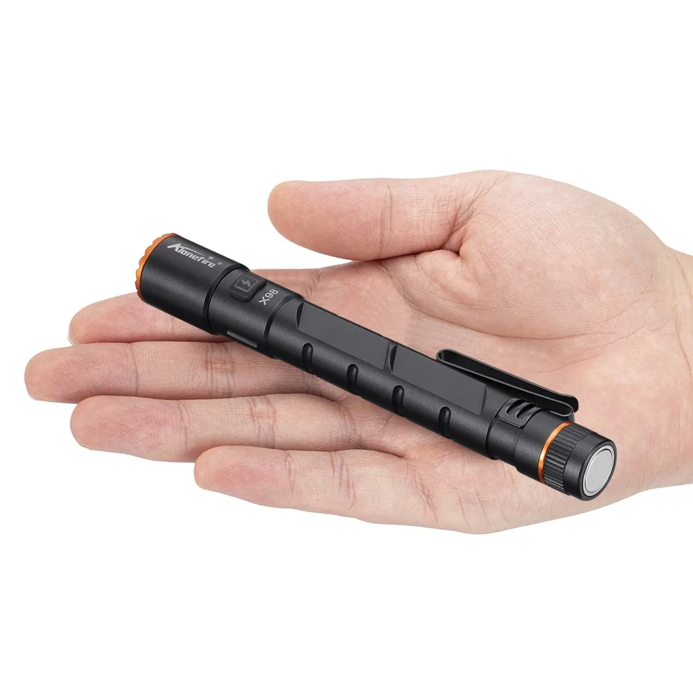 Alonefire Zoom Mini EDC Pen Light Flashlight USB Rechargeable Magnet Small Torch Outdoor Hiking Travel Camping Work Repair Lamp