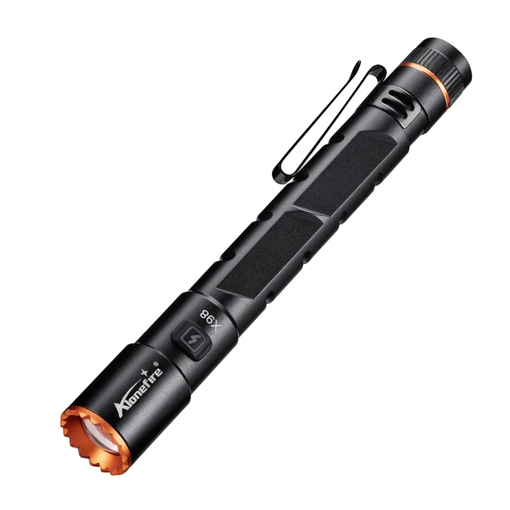 Alonefire Zoom Mini EDC Pen Light Flashlight USB Rechargeable Magnet Small Torch Outdoor Hiking Travel Camping Work Repair Lamp