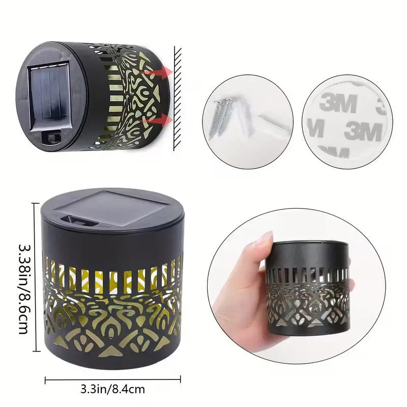 Solar Mandala Wall Light Outdoor Garden Fence Projector Lamp Patio Ambient Decor Waterproof Metal Fence Lights Outdoor Decor