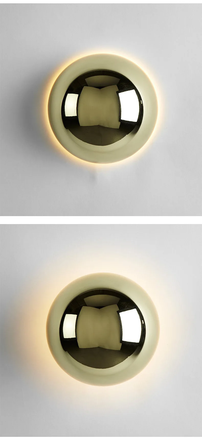 Modern Minimalist Black Golden Circular Wall Lamp, Aisle Bedside Lunar Eclipse Lamp, Minimalist Silver Plated Luxury Wall Lamp
