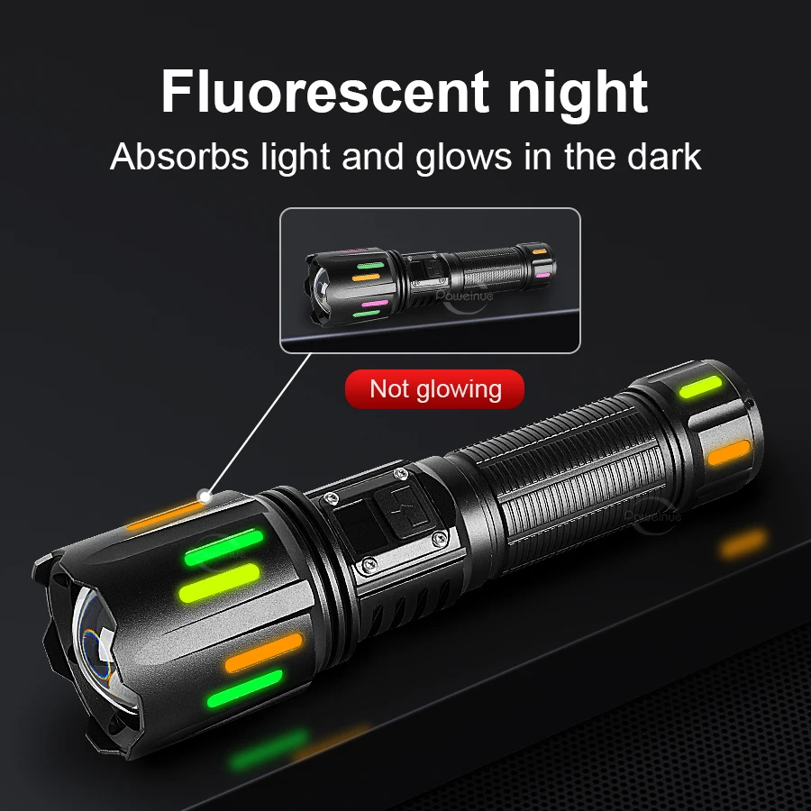 900000000LM Super Bright Flashlight Rechargeable LED Tactical Torch Ultra Bright Long Range 8000M Lantern Outdoor Lights