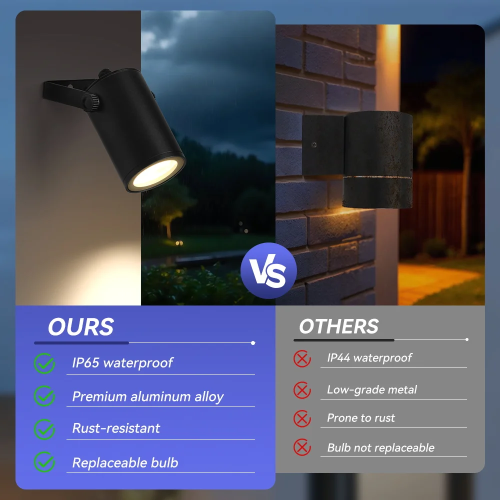 Waterproof LED Outdoor Wall Lamp IP65 Upper Lower Lighting Porch Garden Lamp Indoor Bedroom Bedside Home Decor LED Wall Light
