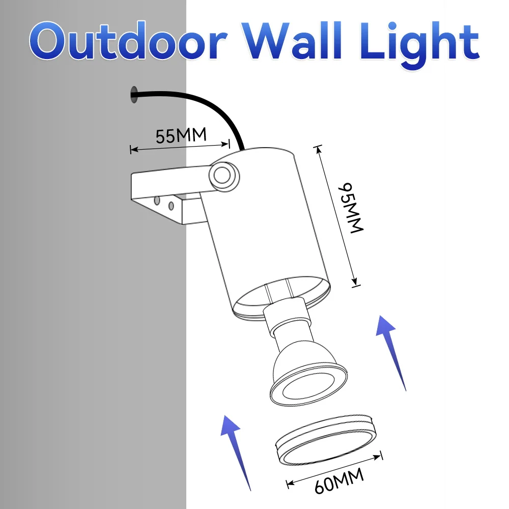 Waterproof LED Outdoor Wall Lamp IP65 Upper Lower Lighting Porch Garden Lamp Indoor Bedroom Bedside Home Decor LED Wall Light
