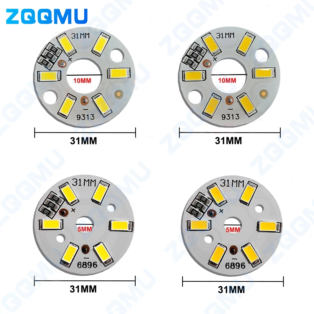 10PCS 3W SMD5730 LED DC 3V 5V Warm White Light Bulb 31MM Circular USB Lamp Board High Brightness Home DIY Night Light Module