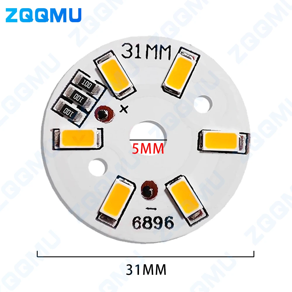 10PCS 3W SMD5730 LED DC 3V 5V Warm White Light Bulb 31MM Circular USB Lamp Board High Brightness Home DIY Night Light Module