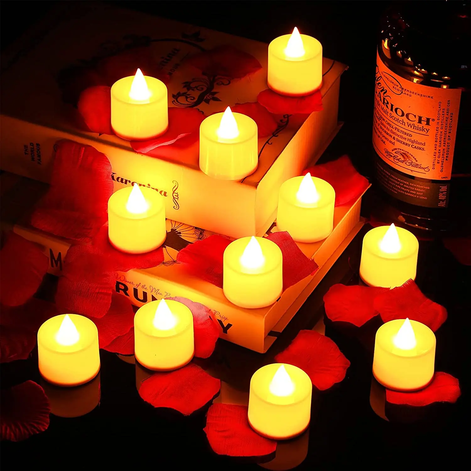 Battery Powered Flameless LED Tea Candles Fake Candle Lamp for Wedding Birthday Party Home Decoration, Candlestick Compatible
