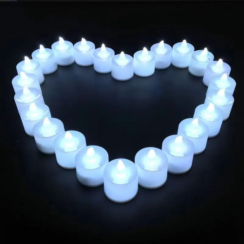 Battery Powered Flameless LED Tea Candles Fake Candle Lamp for Wedding Birthday Party Home Decoration, Candlestick Compatible