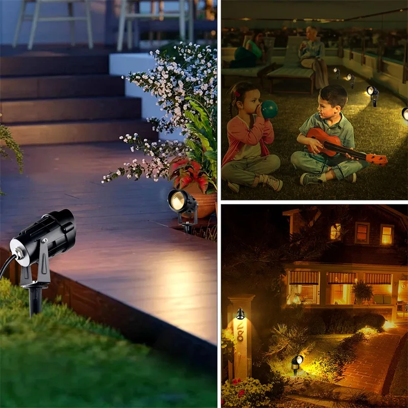 10W Outdoor LED Landscape Lights 110V 220V Warm White Green IP65 Waterproof Garden Pathway Lights Yard Lawn Spotlights