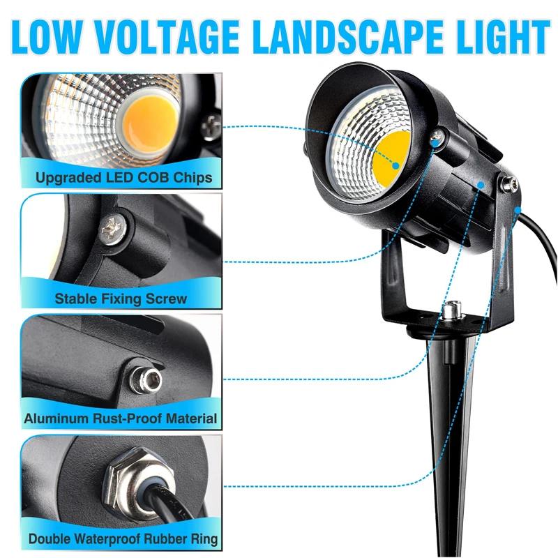 10W Outdoor LED Landscape Lights 110V 220V Warm White Green IP65 Waterproof Garden Pathway Lights Yard Lawn Spotlights