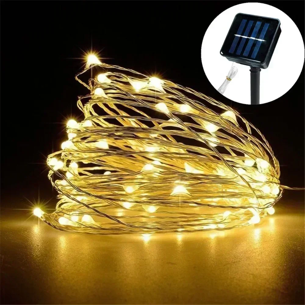 Solar LED Fairy String Lights Outdoor Waterproof 7m/12m/22m/32m 8 Modes Street Garland for Party Wedding Christmas Decoration