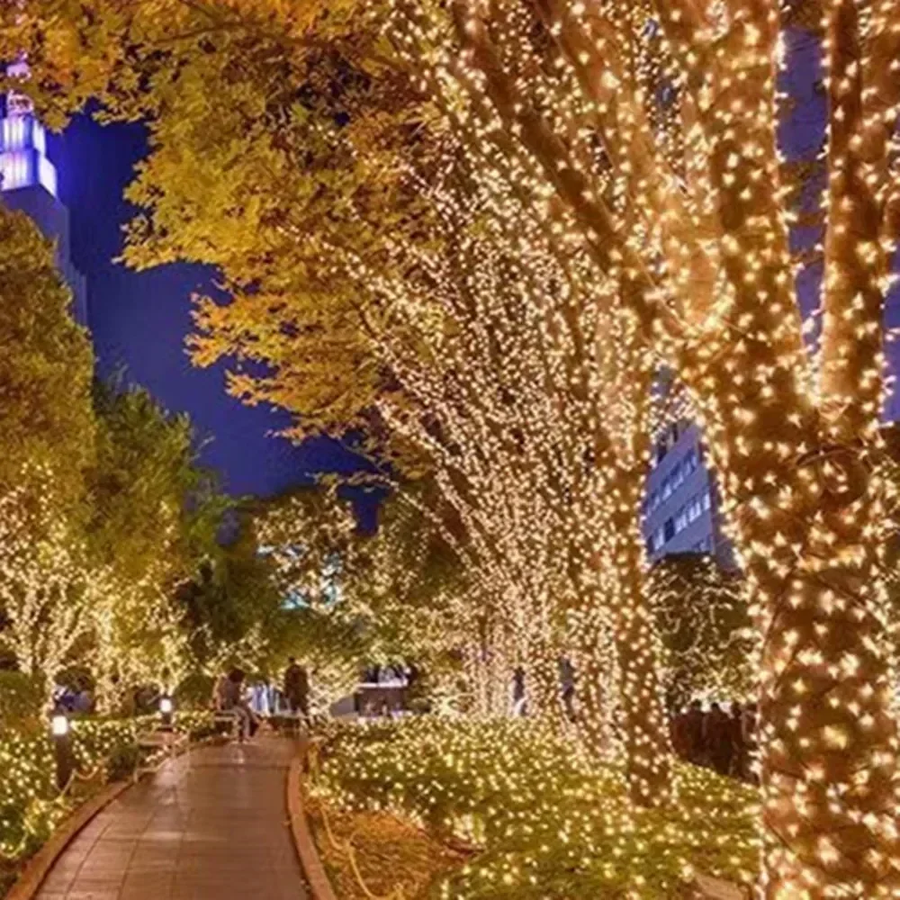 Solar LED Fairy String Lights Outdoor Waterproof 7m/12m/22m/32m 8 Modes Street Garland for Party Wedding Christmas Decoration