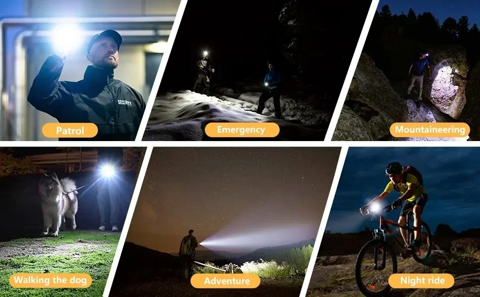 MINI USB Rechargeable LED Flashlight Portable Tail Magnet Work Light Super Bright Camping Lantern Side COB Emergency Torch Light