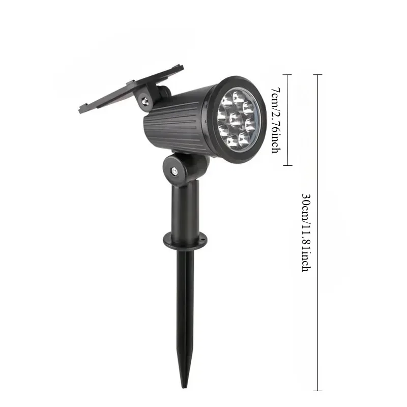Solar Spotlight Outdoor Waterproof Spotlight with Adjustable Brightness Suitable for Garden Backyard Lane Courtyard Decoration
