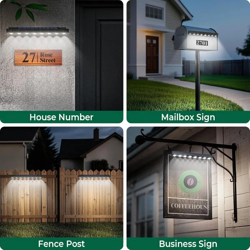 Solar Sign Wall Lights Outdoor LED Wall Lamp Solar Powered Light Solar Fence Light for Garden Yard Patio Balcony Staircase Decor