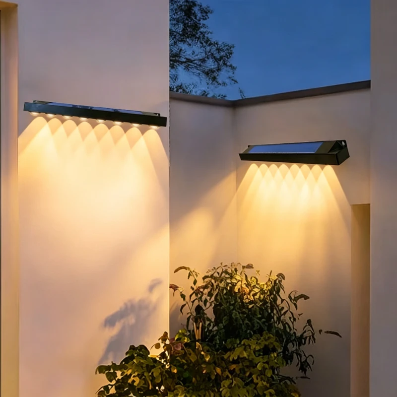 Solar Sign Wall Lights Outdoor LED Wall Lamp Solar Powered Light Solar Fence Light for Garden Yard Patio Balcony Staircase Decor