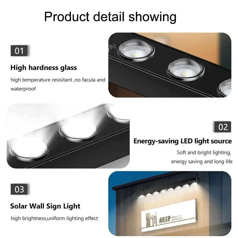 Solar Sign Wall Lights Outdoor LED Wall Lamp Solar Powered Light Solar Fence Light for Garden Yard Patio Balcony Staircase Decor