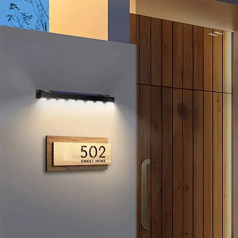 Solar Sign Wall Lights Outdoor LED Wall Lamp Solar Powered Light Solar Fence Light for Garden Yard Patio Balcony Staircase Decor