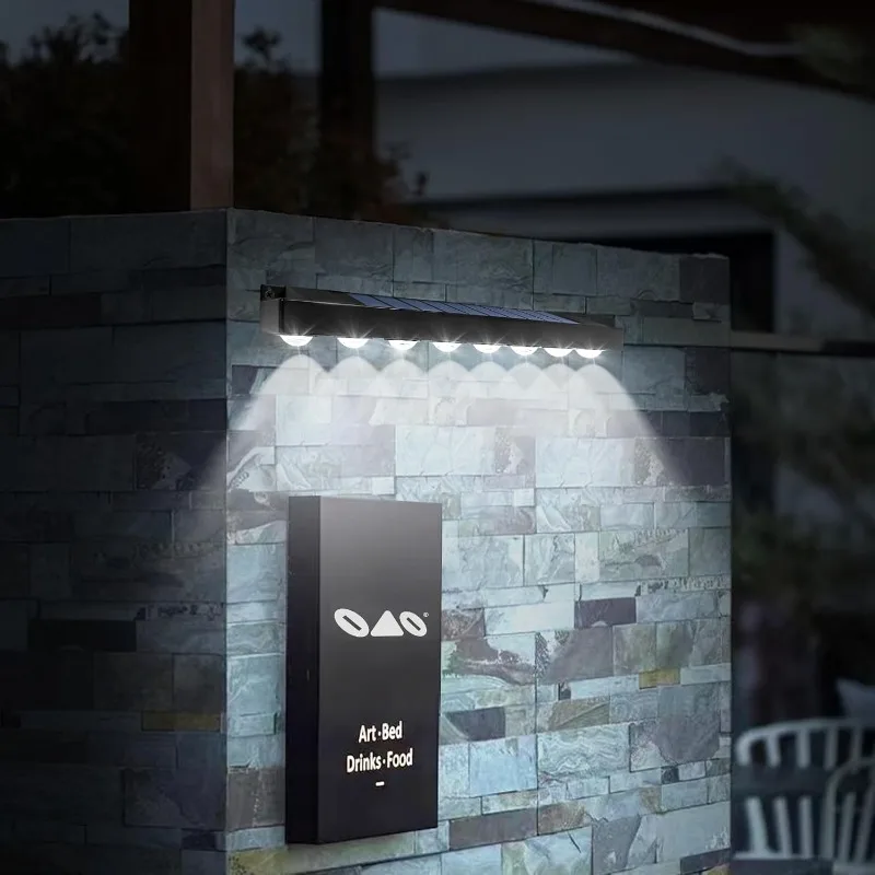 Solar Sign Wall Lights Outdoor LED Wall Lamp Solar Powered Light Solar Fence Light for Garden Yard Patio Balcony Staircase Decor