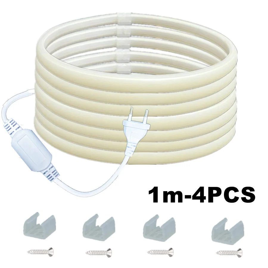 AC220V COB LED Strip 288LEDs/M RA90 3000K 4000K 6000K IP65 Waterproof with EU Plug for Outdoor Garden Bedroom Kitchen Decor Lamp