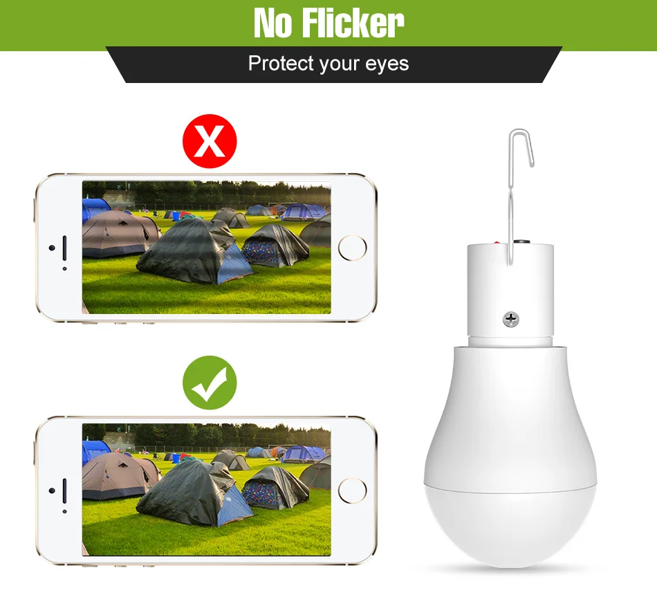 15W LED Solar Lamp Outdoor IP65 Waterproof Garden Hiking Fishing Camping Portable Bulbs Emergency Lights With Hook Solar Panel