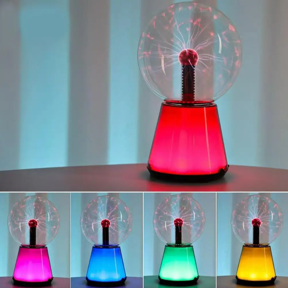 USB Touch Sensitive Plasma Ball Lamp Multi Color Changing Base Static Lightning Ball Night Light Magic Plasma Globe Decorative