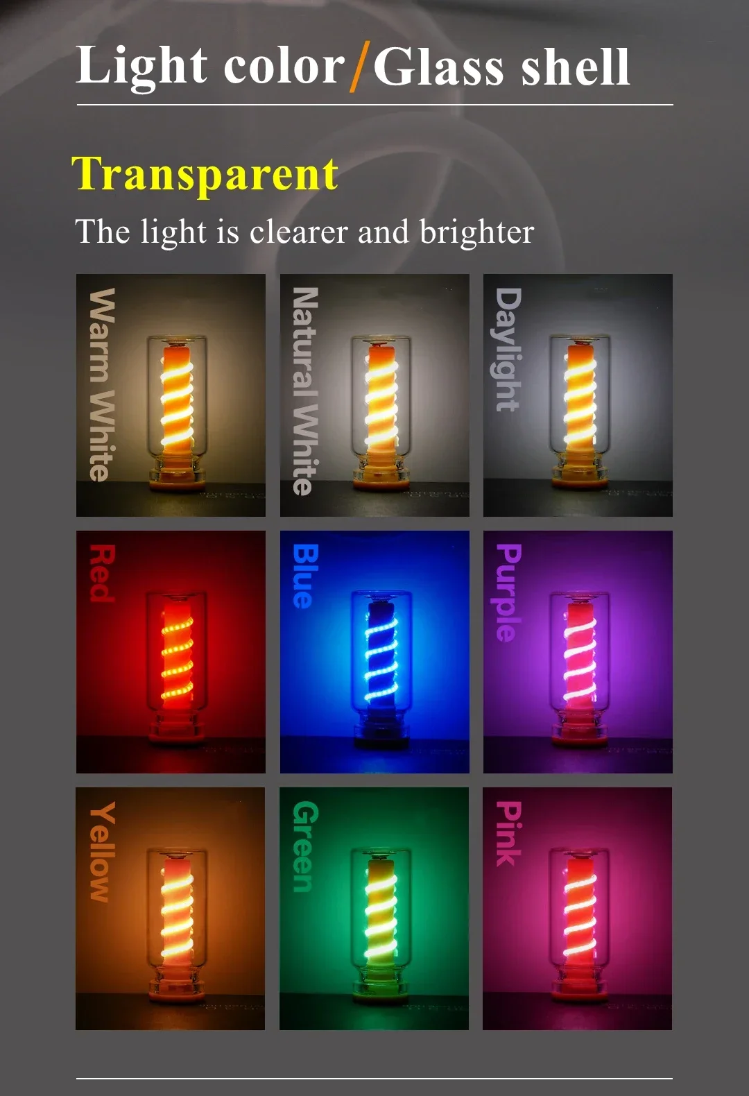 5V USB LED Filament Frosted Clear Glass Night Light Dimmable Touch Control for Car Home Room Laptop PC Festival Decoration