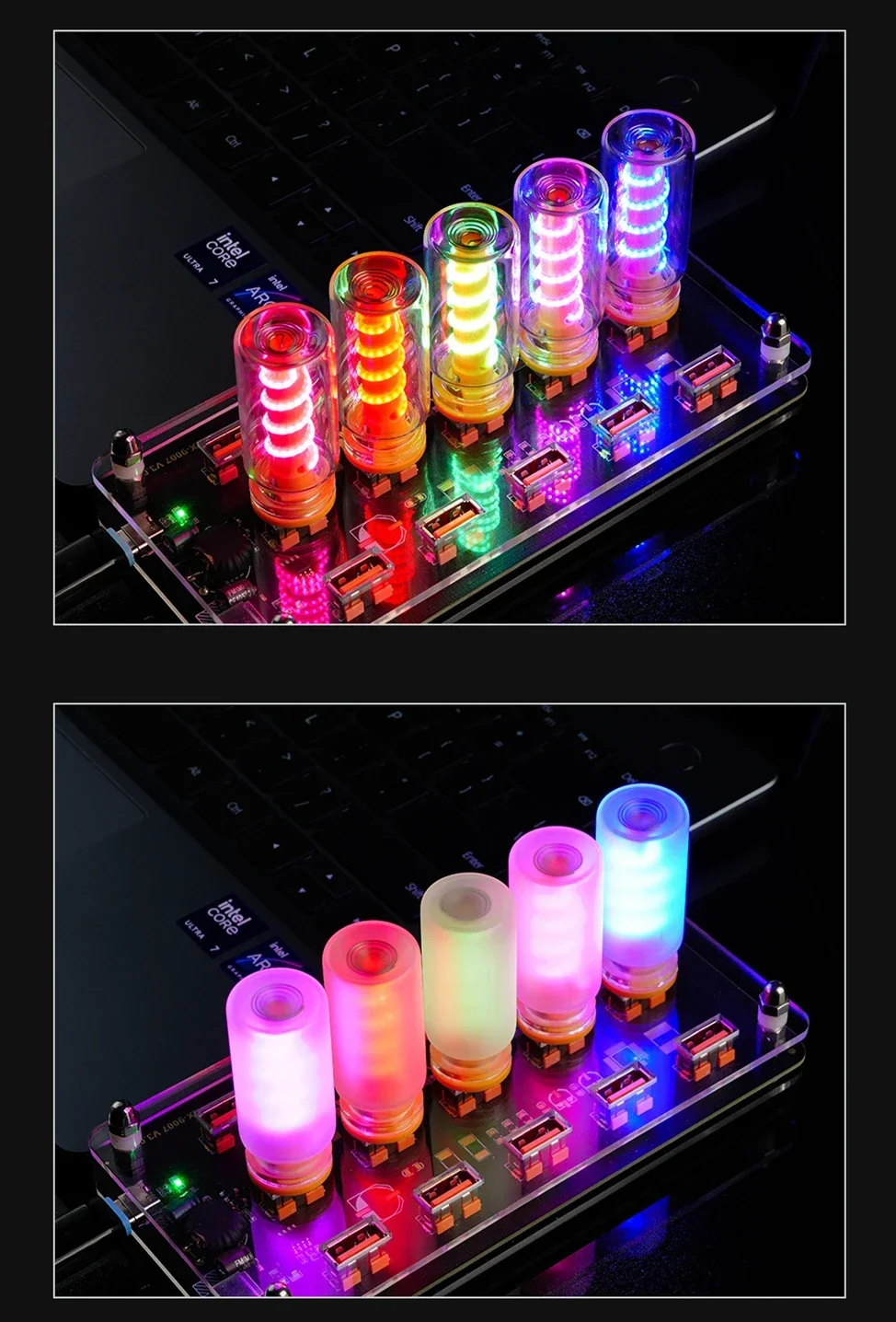 5V USB LED Filament Frosted Clear Glass Night Light Dimmable Touch Control for Car Home Room Laptop PC Festival Decoration