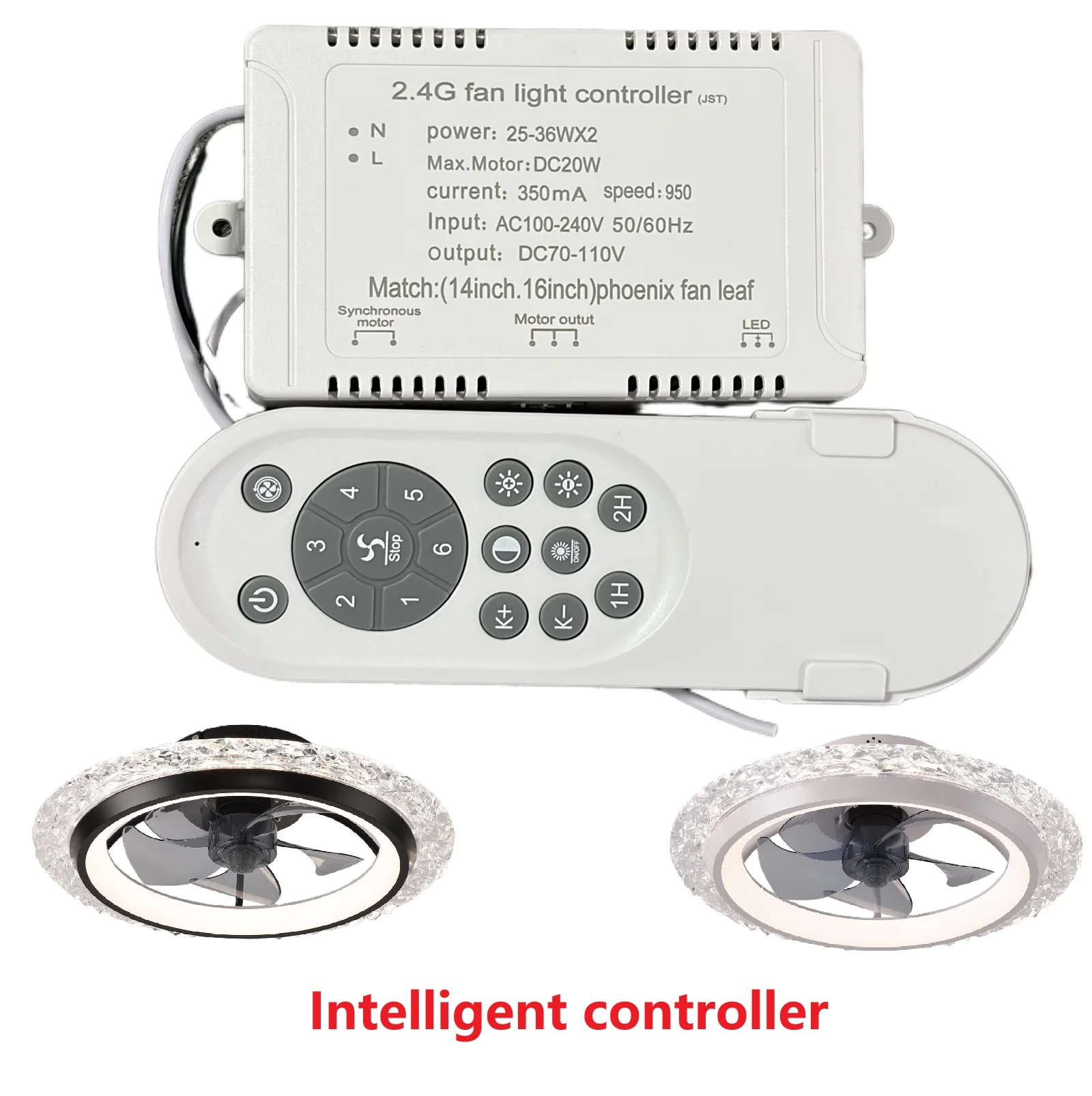 IRALAN Ceiling Fan Light Replacement Remote Kit  Fan Light Controller 6 Speed Fan Dimmable LED Fan Driver 2.4g Fan Lamp Receiver