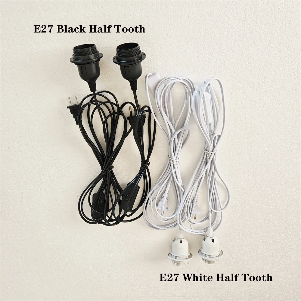 EU/US Plug 1.8m/3m/5m Power Cord Cables E27 Lamp Base Holder With Switch Wire For Pendant Fixture Hang lamp Lighting accessories