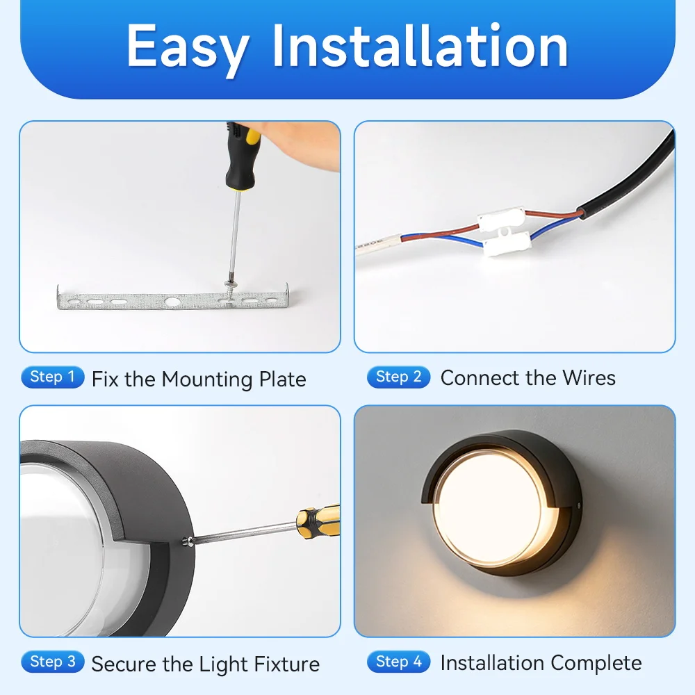 LED Wall Light IP65 Waterproof 12W Wall Lamp Decorative Light For Garden Gate Living Room Bedroom