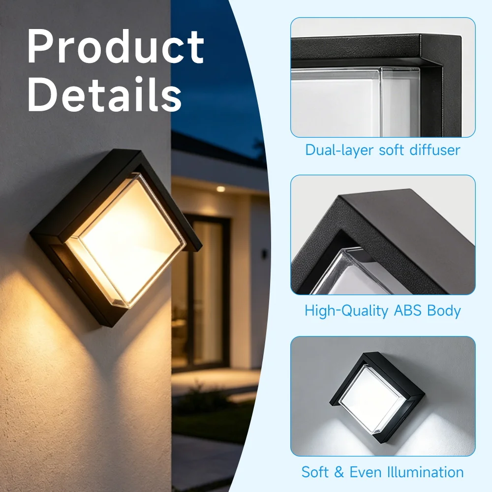 LED Wall Light IP65 Waterproof 12W Wall Lamp Decorative Light For Garden Gate Living Room Bedroom