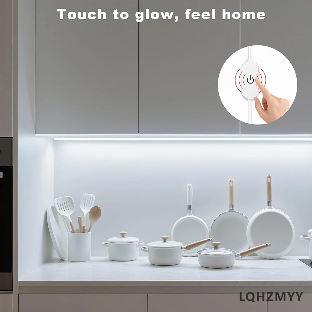 Flexible Cob Led Light Strip with Touch Sensor Switch and Dimmable Function - Flexible and Bendable Led Light Strip, Low Voltage 5V, USB Powered Plug-And-Play, Touch Switch to Adjust Light Brightness, Suitable for Home