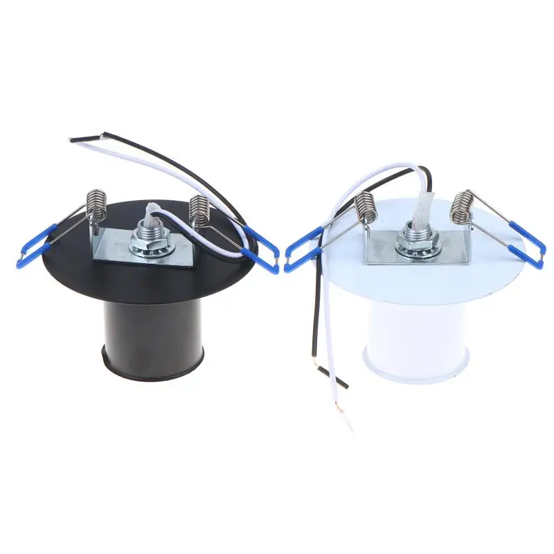 E27 Socket Ceramic Lamp Holder With Metal Cap Spring Bracket E27 Cassette Lamp Base Surface Mounted Embedded Spring Lamp Holder